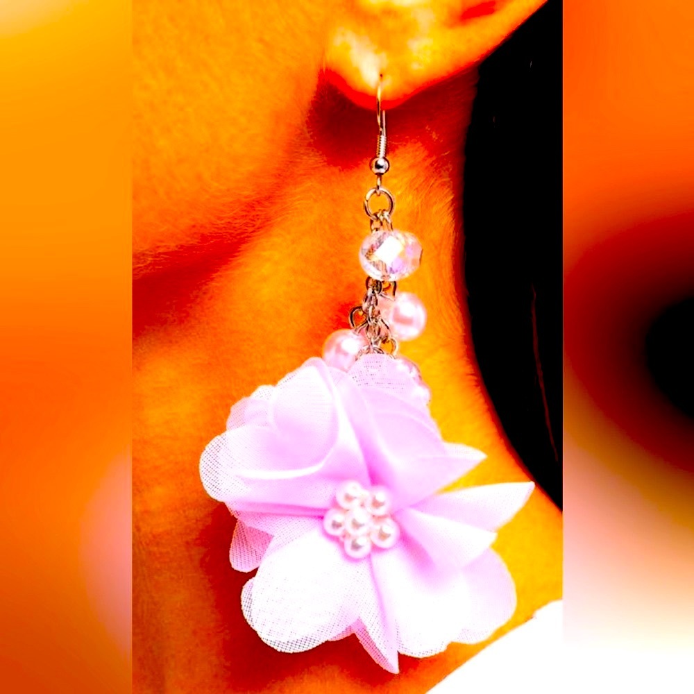 🌸💖🌸 “FASHIONABLE FLOWER GIRL” PINK EARRINGS❗️🌸💖🌸 - Picture 6 of 6